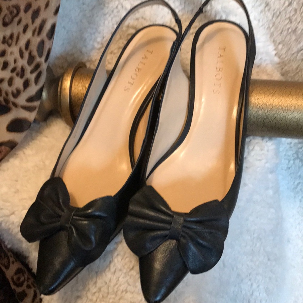 Talbots black leather heels.